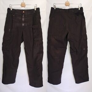 5.11 Regular Fit Cotton Canvas Cargo Pant Black Distressed 34 x 30 TLBLIN-4389-1